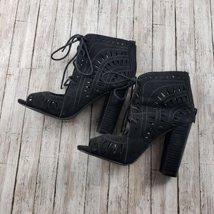 Just Fab 3.5" heel tie up heels